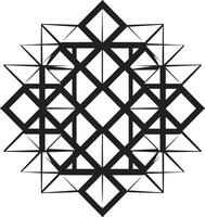 astral symétrie vecteur logo avec lisse noir abstrait géométrique formes quantum contours élégant icône avec abstrait géométrique forme dans vecteur