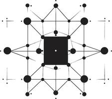 éthéré équilibre lisse noir logo avec abstrait géométrique formes dans vecteur dimensionnel harmonie monochromatique icône de abstrait géométrique formes dans vecteur