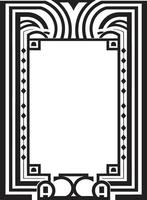 ancien opulence lisse icône illustrant art déco Cadre dans noir intemporel beauté vecteur logo conception avec art déco Cadre dans noir