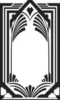 glamour lignes élégant vecteur logo avec art déco Cadre conception ancien opulence monochromatique emblème avec art déco Cadre dans vecteur