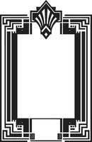glamour lignes monochromatique vecteur logo avec art déco Cadre ancien opulence lisse icône illustrant art déco Cadre dans noir