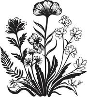 lisse pétales monochromatique icône mettant en valeur botanique floral conception infini fleurs élégant emblème avec vecteur logo dans noir