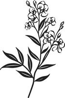intemporel jardin élégant noir icône pour botanique fleurs natures symphonie lisse vecteur logo, noir fleurs
