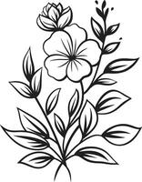 infini fleurs élégant emblème, vecteur logo dans noir intemporel jardin élégant noir icône pour botanique fleurs