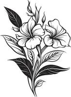 sculpté élégance intemporel vecteur logo avec noir plantes pétales dans noir élégant noir icône mettant en valeur botanique floral conception