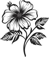 enchanté fleurit noir vecteur logo conception avec botanique breloques floral tapisserie monochromatique emblème avec botanique éléments