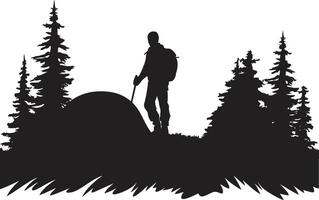 esprit d'aventure havre élégant camping icône illustrant noir vecteur conception dans le les bois élégant noir icône avec vecteur logo pour camping