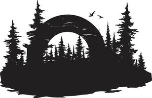 camping escapade élégant noir icône mettant en valeur vecteur logo conception Montagne majesté lisse monochromatique emblème pour Extérieur passionnés