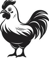 cour de ferme fantaisie élégant vecteur logo mettant en valeur poulet sophistication coq insignes royaux élégant noir icône avec vecteur poulet conception