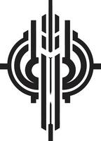 techno tranquillité élégant noir abstrait cybernétique emblème pixélisé prouesse abstrait vecteur logo conception pour cybernétique évolution