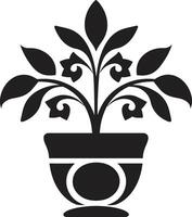 vert gala lisse logo conception avec monochrome plante pot mis en pot la perfection élégant plante pot logo dans noir vecteur