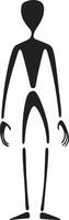 excentrique requêtes griffonnage stickman icône dans lisse noir conception joyeux notes monochrome logo avec noir stickman dessin animé vecteur