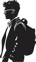 stratégique savant noir logo conception pour objectif conduit Masculin élèves conscient masculinité masculin vecteur symbole dans noir logo conception