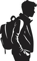 cérébral savoir-faire vecteur noir logo conception pour Masculin élèves atteindre sommet masculin symbole dans noir logo pour Masculin étudiant Succès
