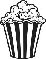 pop corn panache lisse vecteur symbolisant gourmet pop corn dans noir heure de la collation élégant noir logo conception avec un iconique pop corn symbole