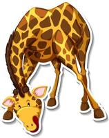 autocollant de dessin animé animal sauvage girafe vecteur