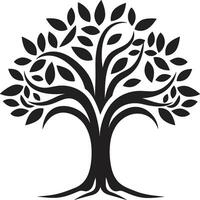 des bois harmonie dynamique noir icône pour arbre plantation logo conception éco emblème vecteur arbre plantation logo dans noir logo conception