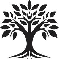 des bois harmonie dynamique noir icône pour arbre plantation logo conception éco emblème vecteur arbre plantation logo dans noir logo conception