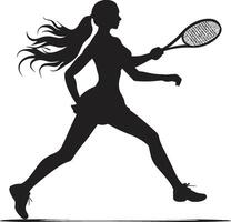se rallier rhapsodie aux femmes tennis vecteur icône dans éclat ace aura vecteur logo pour aux femmes tennis as