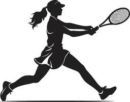 servir sirène tennis joueur vecteur icône avec élégance grandiose claquer glam aux femmes tennis logo dans vecteur