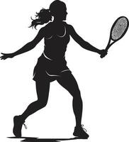 tribunal couture élégant tennis joueur icône dans vecteur conception fracasser symphonie aux femmes tennis vecteur logo dans harmonieux conception