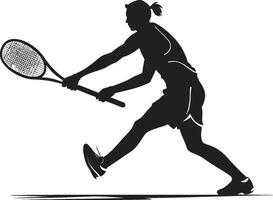 net ninja tennis joueur icône dans vecteur furtif fracasser souverain aux femmes tennis logo dans vecteur royalties