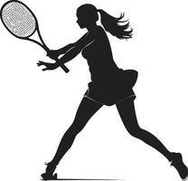dynamique diva tennis joueur icône dans vecteur talent artistique fracasser symphonie aux femmes tennis vecteur logo dans harmonieux conception