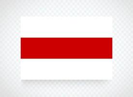 drapeau de la nation biélorusse, illustration vectorielle isolée. drapeau blanc et rouge variante de la république populaire biélorusse. symbole historique de l'état du biélorusse. vecteur