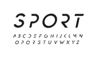 conception de polices vectorielles modernes dans un style minimal. composition futuriste simple. police monochrome minimaliste. alphabet monocolore à la mode contemporain. jeu de lettres majuscules minimalistes noires. vecteur