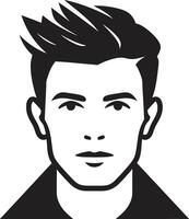 dynamique comportement badge contemporain Masculin visage vecteur conception pour vibrant présence intemporel profil crête classique Masculin visage icône dans durable élégance
