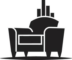 relaxation havre badge vecteur conception pour moderne salon chaise logo zénith confort insigne moderne chaise vecteur icône pour élégant et relaxant les espaces