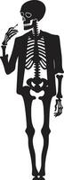 classique cigarette badge fumeur squelette vecteur logo pour intemporel panache rétro répit insigne élégant squelette vecteur conception pour fumeur gentilhomme icône