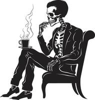 cigare connaisseur crête vecteur conception pour fumeur squelette icône avec sophistication sophistiqué cigare badge fumeur gentilhomme squelette vecteur logo pour élégant l'image de marque