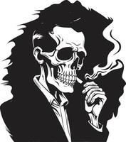 antique cendre insigne ancien séduire dans fumeur gentilhomme logo cigare connaisseur crête sophistication dans fumeur squelette vecteur