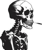 sophistiqué cigare badge élégant l'image de marque pour fumeur gentilhomme enfumé fanfaronnade insigne élégant conception pour gentilhomme squelette icône vecteur