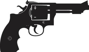 tireur d'élite insigne élégant revolver logo pour précision impact lisse arme de poing crête branché vecteur icône pour contemporain armes à feu