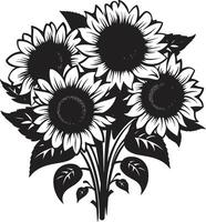 floral éclat crête brillant tournesols logo avec Naturel élégance pétale harmonie badge vecteur conception de tournesols pour positif impact