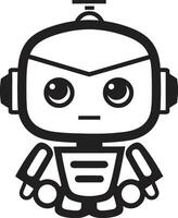 boîte de discussion totem insigne mignonne robot chatbot icône pour bavarder délice sifflement widget crête petit robot chatbot conception pour technologie conversations vecteur