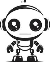 bavarder un compagnon badge petit et mignonne robot vecteur icône pour amical conversations sifflement widget insigne minuscule robot chatbot icône pour technologie conversations