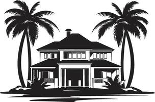 villa verve insigne iconique logo avec moderne villa silhouette futuriste habitation crête élégant emblème avec moderne villa vecteur