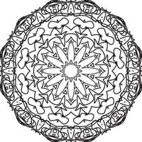 motif circulaire en forme de mandala pour henné, mehndi, tatouage, décoration. ornement décoratif dans un style oriental ethnique. page de livre de coloriage. vecteur