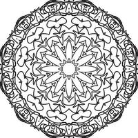 motif circulaire en forme de mandala pour henné, mehndi, tatouage, décoration. ornement décoratif dans un style oriental ethnique. page de livre de coloriage. vecteur