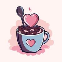 sucrer votre journée avec notre réconfortant tasse de Chocolat orné avec délicieux cœurs. parfait pour diffusion l'amour et joie. vecteur