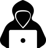 anonyme crime, informatique, l'Internet pirate icône vecteur
