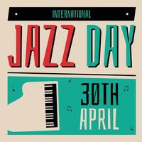 main tiré international le jazz journée illustration vecteur