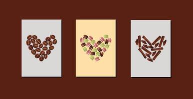 l'amour café et Chocolat modèle collection vecteur