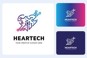 cœur technologie logo conception modèle vecteur