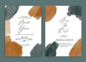 carte d'invitation de mariage conception de collection de style aquarelle abstrait, fond de texture aquarelle, brochure, modèle d'invitation. vecteur