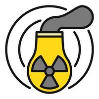 radiation nucléaire Puissance plante avec fumée vecteur réacteur coloré icône ou symbole