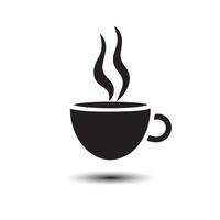 café tasse icône. noir café tasse icône sur blanc Contexte. vecteur illustration